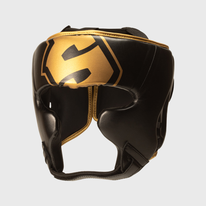 "Casco de Boxeo SFK 3.0 Negro/Oro | SHARK BOXING"