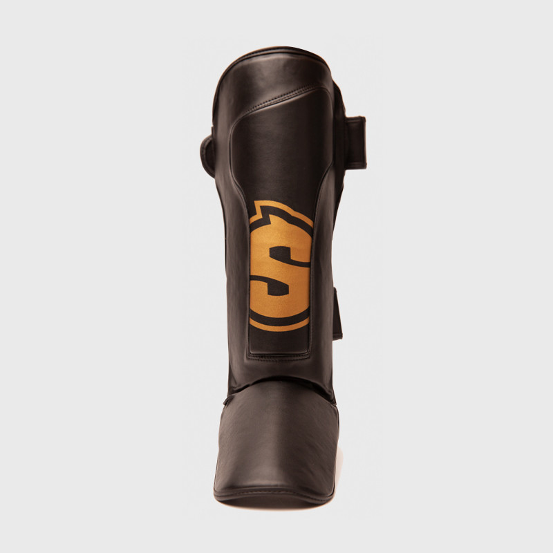"Espinillera de Boxeo SKF 3.0 Negro/Oro | SHARK BOXING"