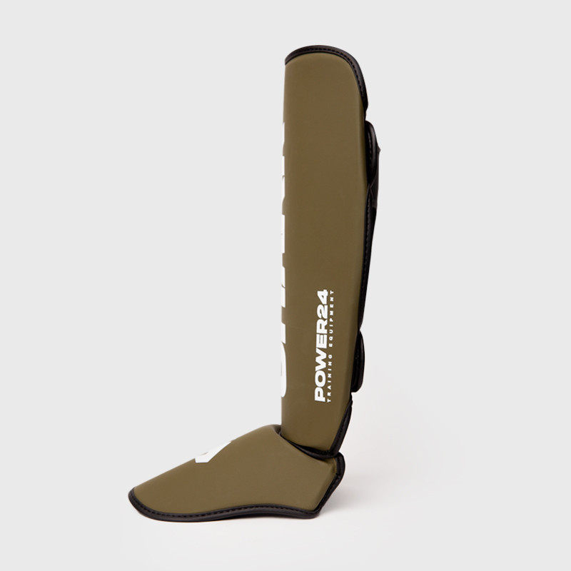 "Espinillera POWER 24 Negro/Blanca | SHARK BOXING"