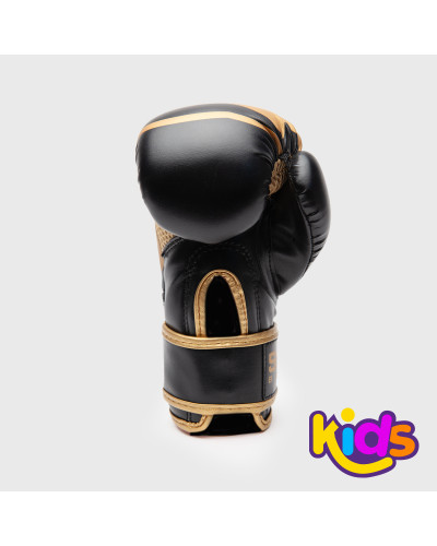 "Guante Infantil de Boxeo SFK 3.1 Negro/Oro | SHARK BOXING"