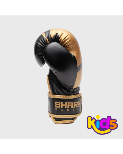 "Guante Infantil de Boxeo SFK 3.1 Negro/Oro | SHARK BOXING"