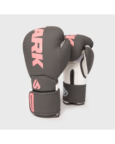 "Guante de Boxeo POWER 24 Gris/Rosa | SHARK BOXING"