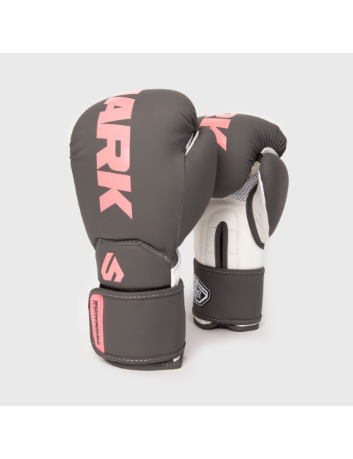 "Guante de Boxeo POWER 24 Gris/Rosa | SHARK BOXING"