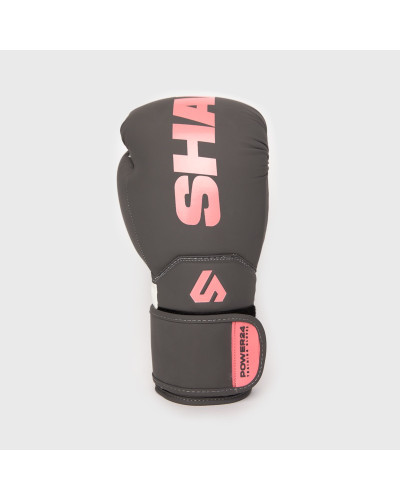 "Guante de Boxeo POWER 24 Gris/Rosa | SHARK BOXING"