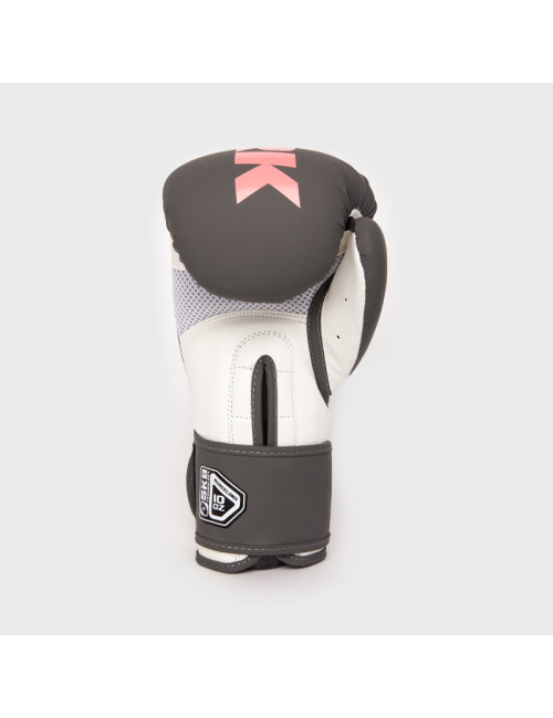 "Guante de Boxeo POWER 24 Gris/Rosa | SHARK BOXING"