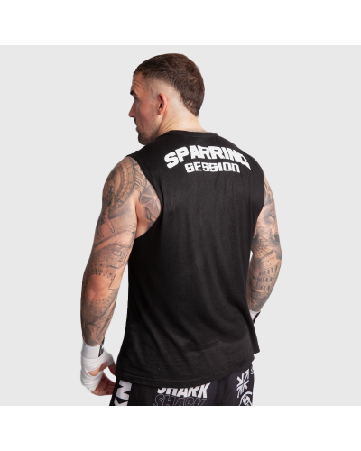 Camiseta Sparring Negra sin mangas | SHARK BOXING