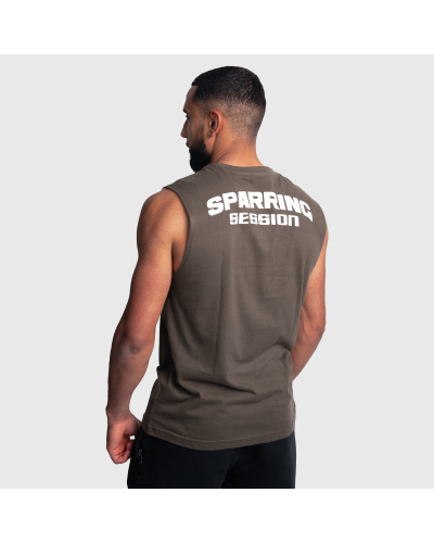 Camiseta Sparring KAKI sin mangas | SHARK BOXING