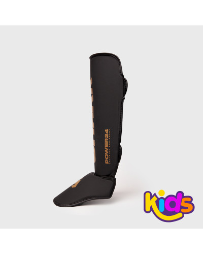 "Espinillera Infantil de  Kid POWER 24 Negro/Oro Negro/Oro | SHARK BOXING"