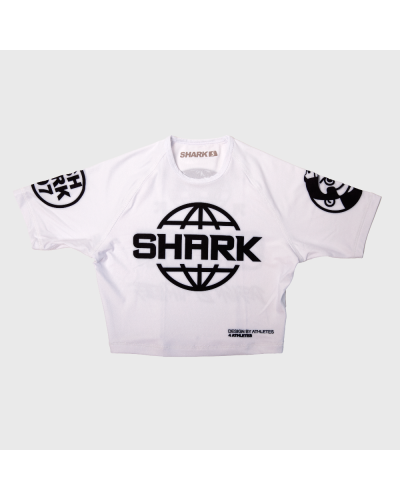 Crop Top de Licra SBK97 Blanco Negro | SHARK BOXING