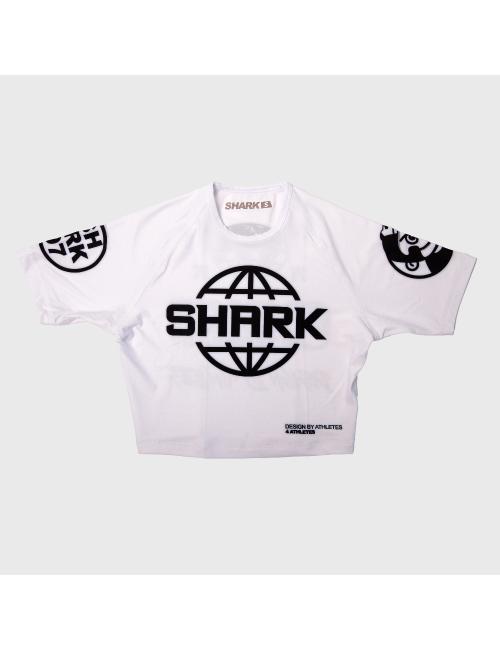 Crop Top de Licra SBK97 Blanco Negro | SHARK BOXING