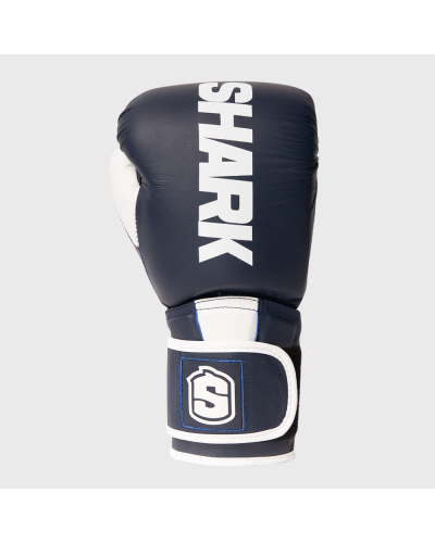 Guantes MEGALODON de Piel Azul | Triple Densidad y Velcro Rígido by Shark Boxing