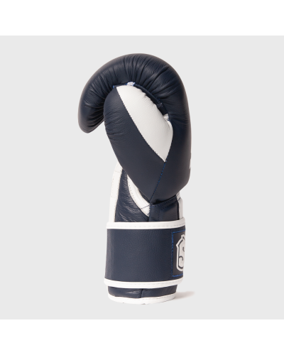 Guantes MEGALODON de Piel Azul | Triple Densidad y Velcro Rígido by Shark Boxing