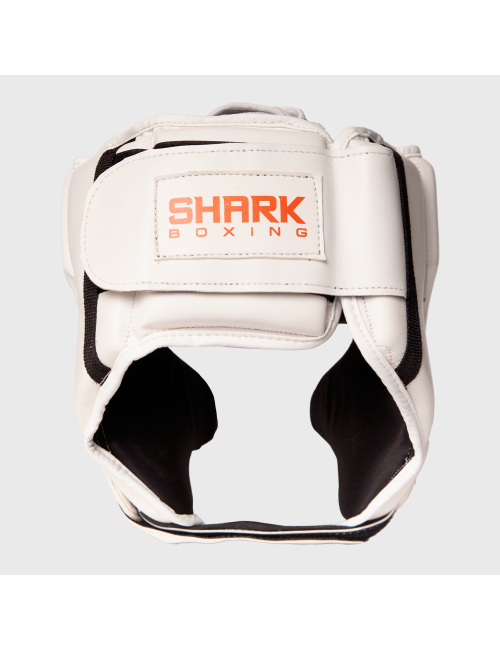 "Casco de Boxeo SFK 3.0 Blanco/Naranja | SHARK BOXING"
