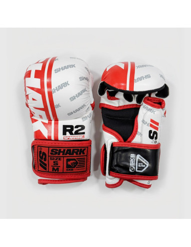 Guantilla MMA R2 Blanco-Rojo - SHARK BOXING
