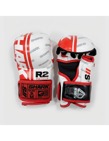 Guantilla MMA R2 Blanco-Rojo - SHARK BOXING