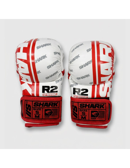 Guantilla MMA R2 Blanco-Rojo - SHARK BOXING
